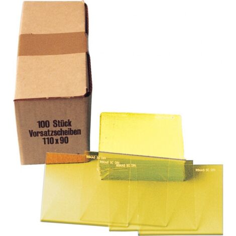 Verre de protection jaune DIN 90x110mm (Par 10)