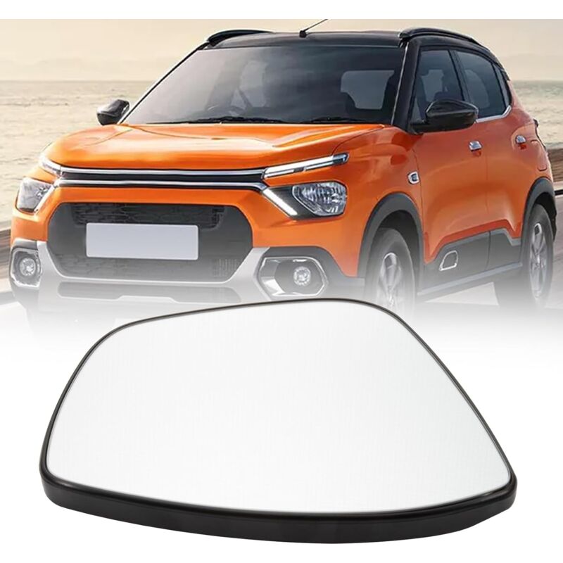 Verre de Rétroviseur Droite Chauffant (côté passager) Compatible avec Peu-geot 208/308/2008 2013-2019 Glace Miroir Rétroviseur Droite Compatible avec