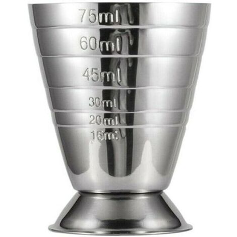 Verre doseur à cocktail en acier inoxydable de 75 ml, 5 cuillères à soupe, pour cocktail (1 pièce)