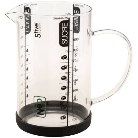 Verre doseur en borosilicate de 1 L avec graduation précise - Silitop, livraison gratuite