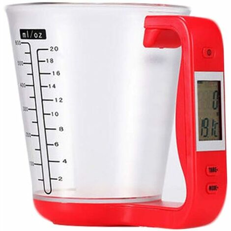Verre doseur Verre Mesureur Numérique avec Balance de Cuisine Cruche de Mesure avec Numérique Ecran