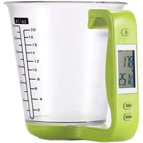 Verre doseur Verre Mesureur Numérique avec Balance de Cuisine Cruche de Mesure avec Numérique Ecran