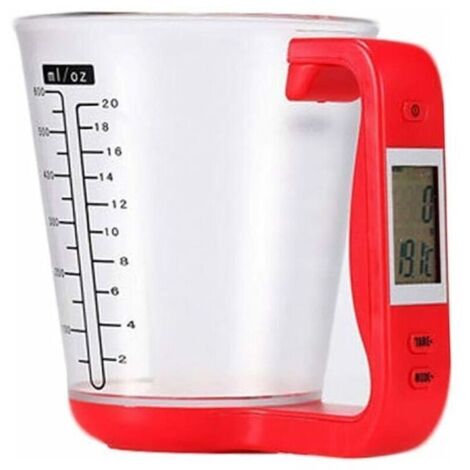 Verre doseur Verre Mesureur Numérique avec Balance de Cuisine Cruche de Mesure avec Numérique Ecran
