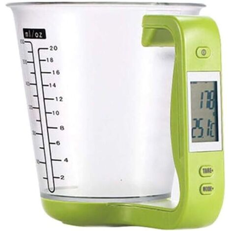 Verre doseur Verre Mesureur Numérique avec Balance de Cuisine Cruche de Mesure avec Numérique Ecran