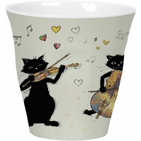 Verre en mélamine Les chats musiciens AMYS BUG ART