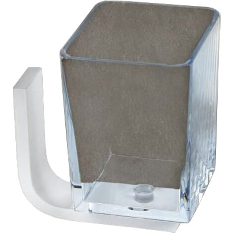 Verre polycarbonate MATERIA en aluminium brillant éloxé blanc - L10 x l8 x h11 cm - avec adhésif 3M - Koh-I-Noor