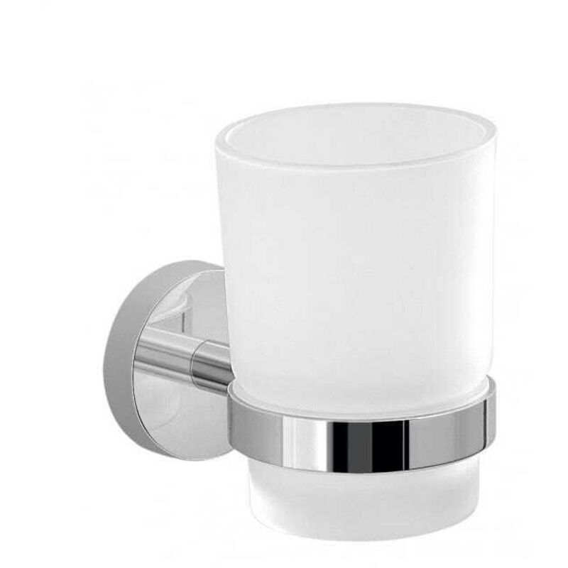 Kiamami Valentina - Bicchiere Porta Spazzolini Da Parete In Vetro 6,8X9,6 Cm Sparta