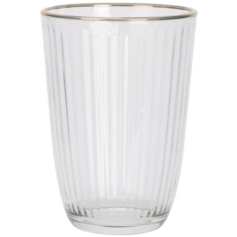 Verre strié avec bord doré, 395 ml