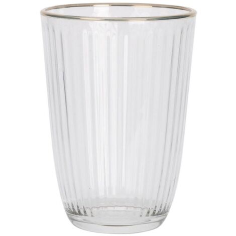 Verre strié avec bord doré, 395 ml