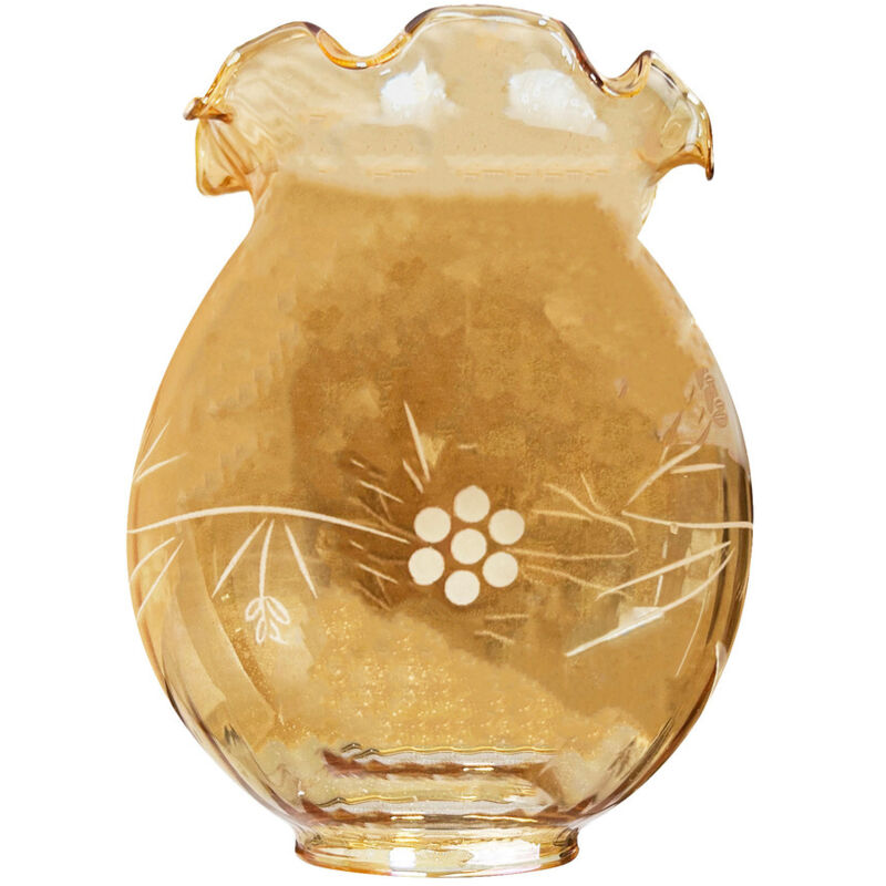 Verre Tulipe Ambre Gravé – Charme Éclatant pour Lustres et Appliques Tibelec