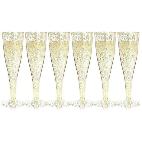 Verres à champagne jetables en plastique pour fêtes, gobelets à toast en plastique