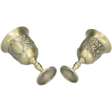 Verres à Vin en Métal Vintage Motif Chrysanthème, Idée Cadeau pour Bar et Décoration Intérieure