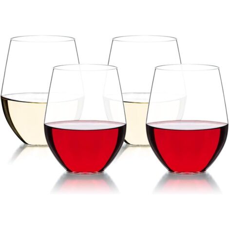 Verres à vin en plastique Tritan incassable 470 ml verre à boire pour camping party, gobelet en plastique sans BPA lot de 4-Fei Yu