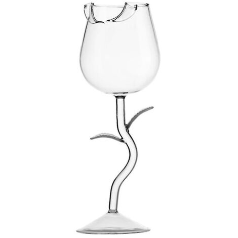 Verres à vin transparents en forme de rose pour fêtes, mariages, Saint-Valentin - Résistants et créatifs - Contenance : 150 ml