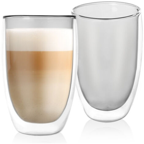 Verres isothermes à double paroi pour latte double 460 ml (lot de 2)