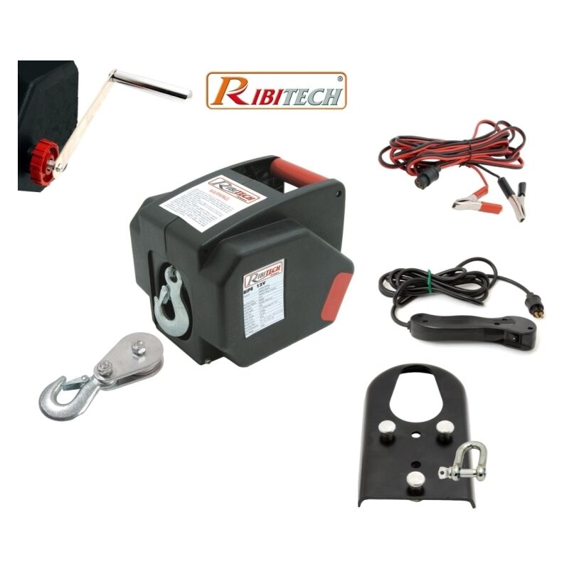 Image of Verricello / Argano / Paranco elettrico 12V 2000 lbs con telecomando Ribitech - PE12V