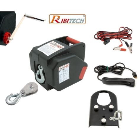 Verricello / Argano / Paranco elettrico 12V 2000 lbs con telecomando Ribitech - PE12V