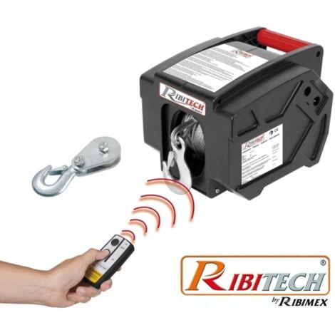 Verricello/Argano/Paranco elettrico 12V 2000 lbs con telecomando wireless Ribitech - PE12V/T