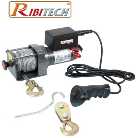 Verricello/Argano/Paranco elettrico 12V 2500 lbs con telecomando Ribitech - PE12V/2500