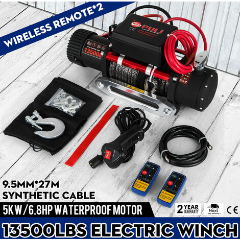 6123.5kg 12V WINCHMAX 4x4 Synthetic Rope Electric Winch / Wireless Rescue