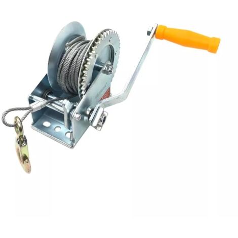 Verricello Manuale Paranco Montacarichi Gancio Argano 1200 Lb Cavo Acciaio 6 Mt