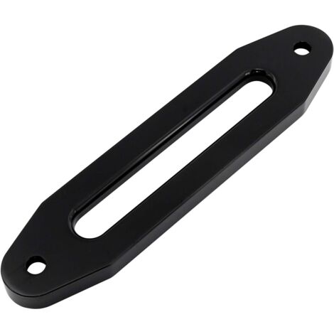 Verricello sintetico da 10 pollici in alluminio billet lucidato lucido con passacavo Hawse 8000-15000 LB per cavo ATV/UTV (Nero anodizzato, 10'')