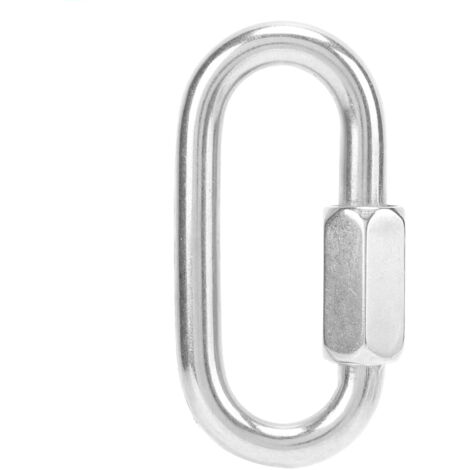 Verriegelbarer Karabiner aus Edelstahl, O-förmige Schnellverbindungskette für Outdoor-Ausrüstung, 10 mm