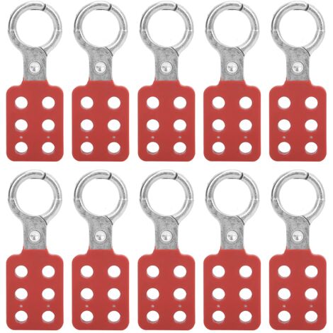 Verriegelungshaken 10 Stücke, 6 Löchern Verriegelungshaspe Lockout Tagout Haspe Sicherheitsvorhängeschloss Haspe, für Arbeitssicherheit Industrie Chemie Elektrisch