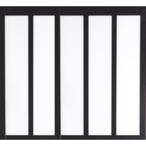 GDMENUISERIES Verriere Bois Mdf Noir 5 Vitrages Clairs H108 Cm X L182 Cm