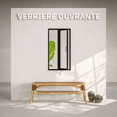 Verrière Ouvrante en Acier 2 Carreaux - Noir