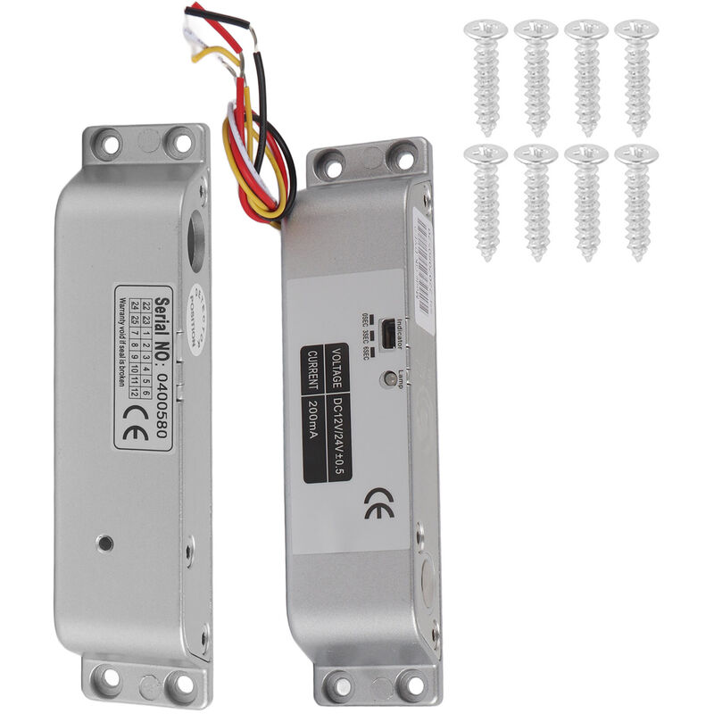 Eosnow - Verrou à boulon électrique DC12V/24V, basse température 0/3/6s, retardement 4 fils pour bois/métal/porte coupe-feu