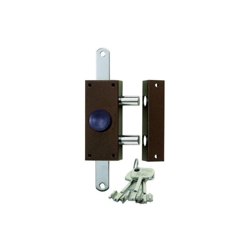 Verrou à bouton 3 points perfecta Marron