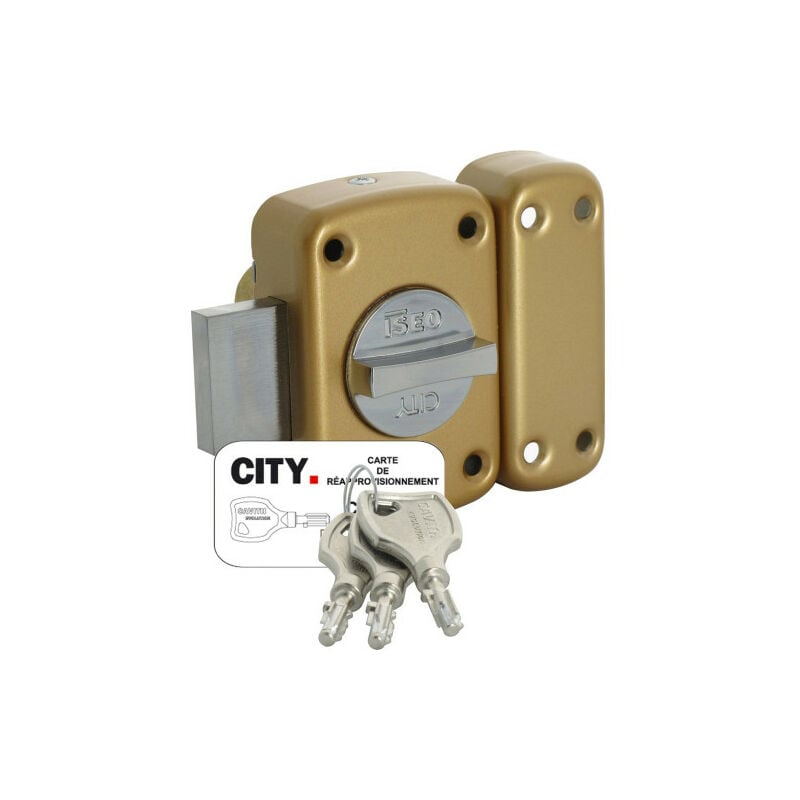 City - Verrou à bouton 4115 g.b cavith Jaune/Doré 92 mm Bronze 42