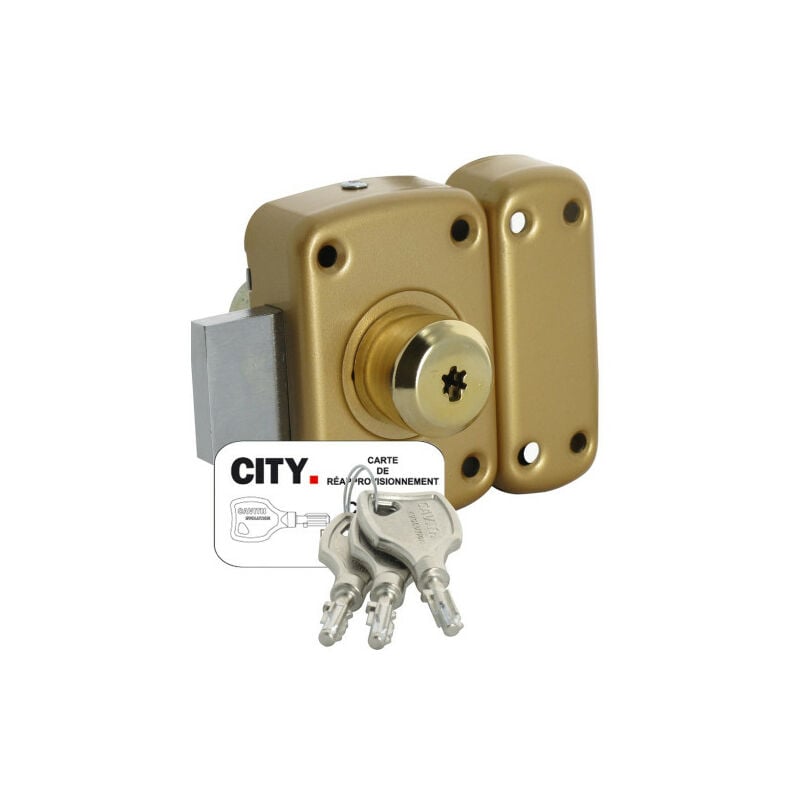 Verrou double entrée 4116 G.B CAVITH Jaune/Doré