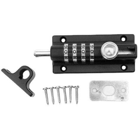 Verrou à code mécanique 4 chiffres – Serrure sans clé pour portes et armoires – Alliage de zinc et acier inoxydable – Installation simple