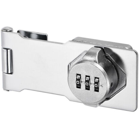 Verrou à Code Mécanique pour Porte et Placard - Serrure à Combinaison 3 Chiffres en Alliage de Zinc - Sans Clé pour Tiroir, Armoire et Portail - Argent