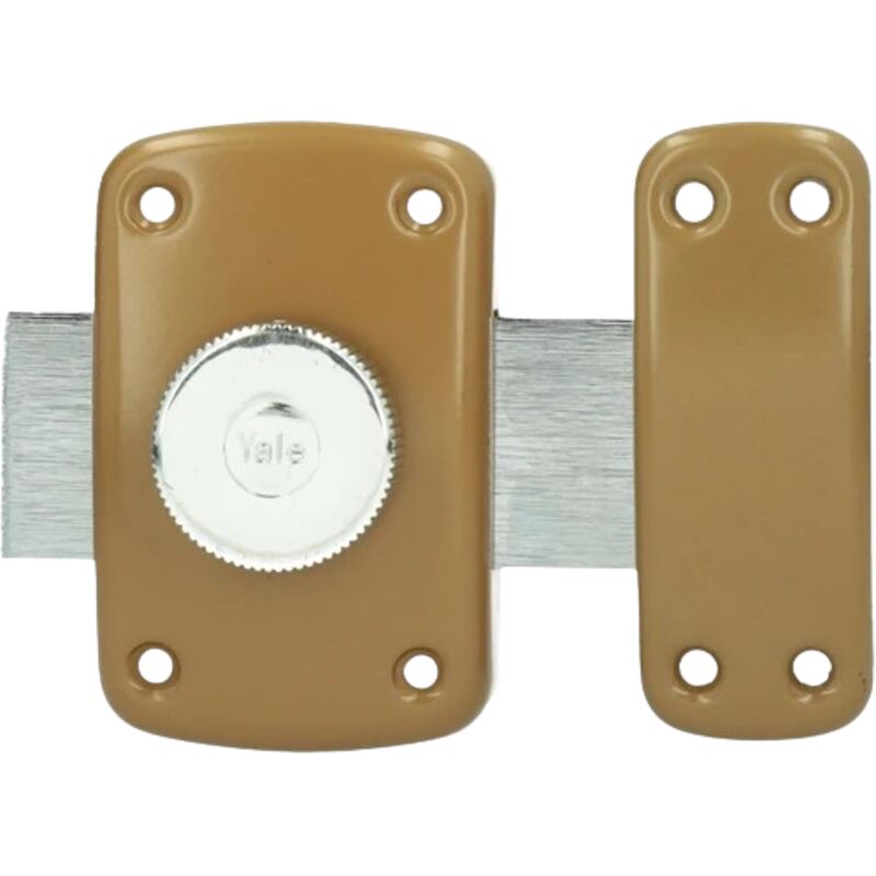 Verrou à bouton Yale cylindre 23 mm longueur 40 mm - Marron doré - YV10 - 16382000