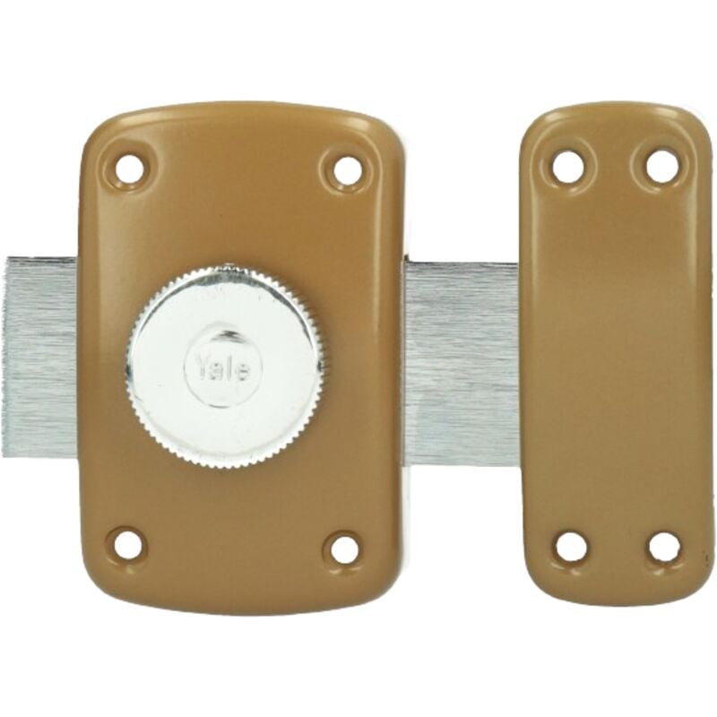 Yale - Verrou de porte à bouton longeur 45mm marron doré