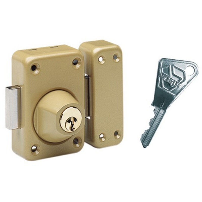 Vachette - Verrou targette V136 bouton pêne 110 bronze sans cylindre 16109000