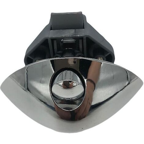 Verrou à pression demi-lune 20 mm pour tiroir de camping-car, caravane ou véhicule de loisirs - Verrou chromé
