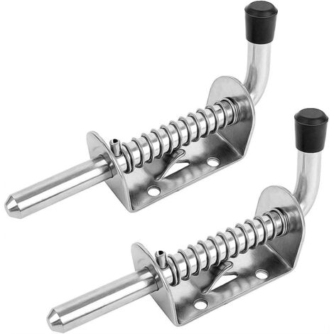 Verrou à Ressort Acier Inoxydable,  Verrou de porte à ressort Porte Abri de Jardin Verrou Ressort Véhicule Réglable Galvanisé Accessoire Outils Bricolage 2 Pièces-Ensoleillé