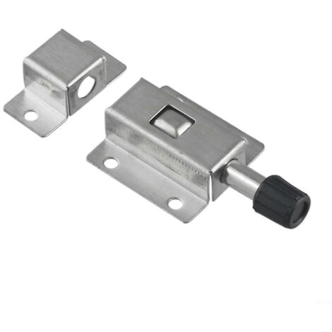 Verrou à ressort automatique en acier inoxydable pour portes coulissantes, avec vis pour une sécurité renforcée (lot de 3).