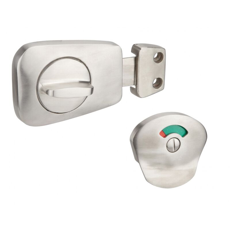 Verrou à voyant pour wc, pour porte de 40mm, inox brossé