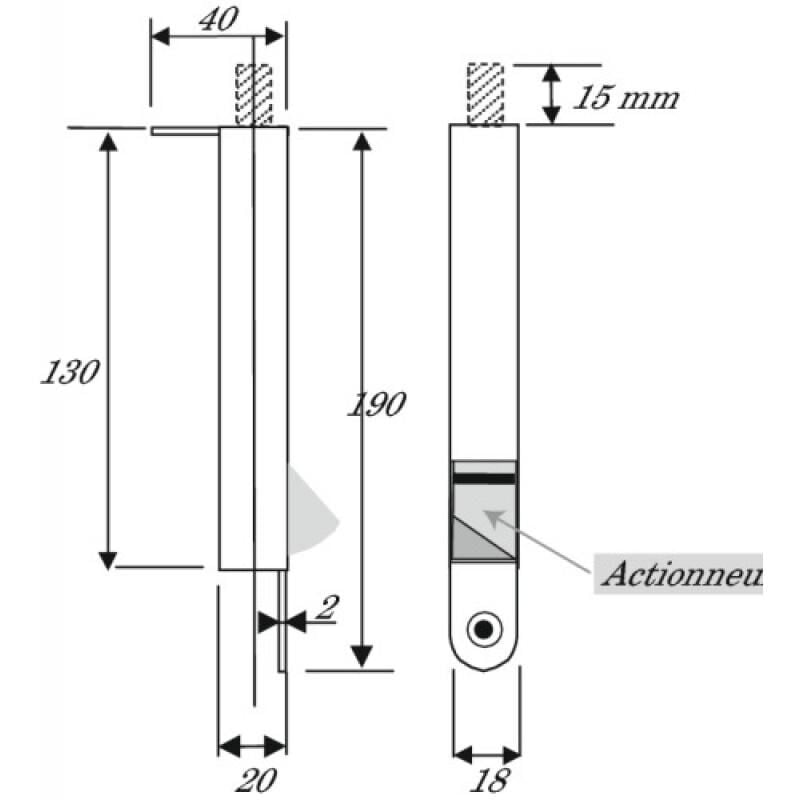 Vachette - Paire de verrous automatiques à mortaiser type 9931N vam pour vantail semi fixe