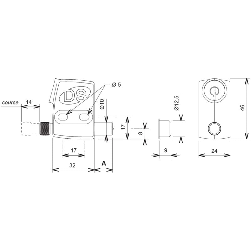 Arrêt de vantail s'hestia semi-automatique noir ral 9005 La Croisee Ds DS2590-013