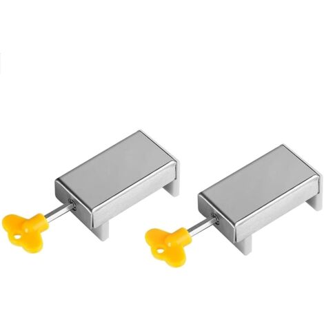 Verrou Baie Vitrée Coulissante, 2PCS Bloque Porte Coulissante Avec Clés, Fenêtre Coulissante Fermeture Serrure, Bloc Baie Vitrée Coulissante, Convient Aux Fenêtres Et Portes Coulissantes