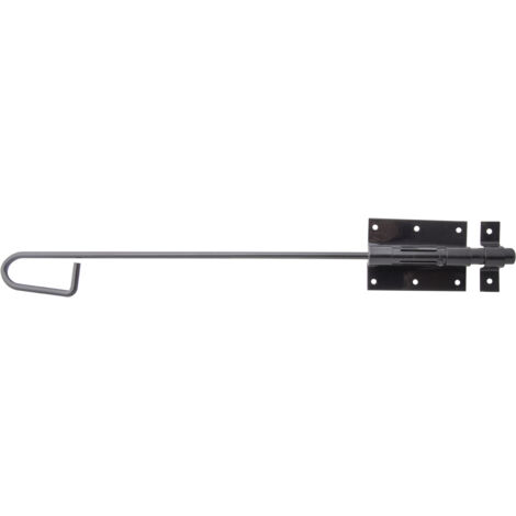 Verrou baïonnette extra long avec gâche soudée – Plaque 95 x 67 mm – plastifié noir – Marque Alberts