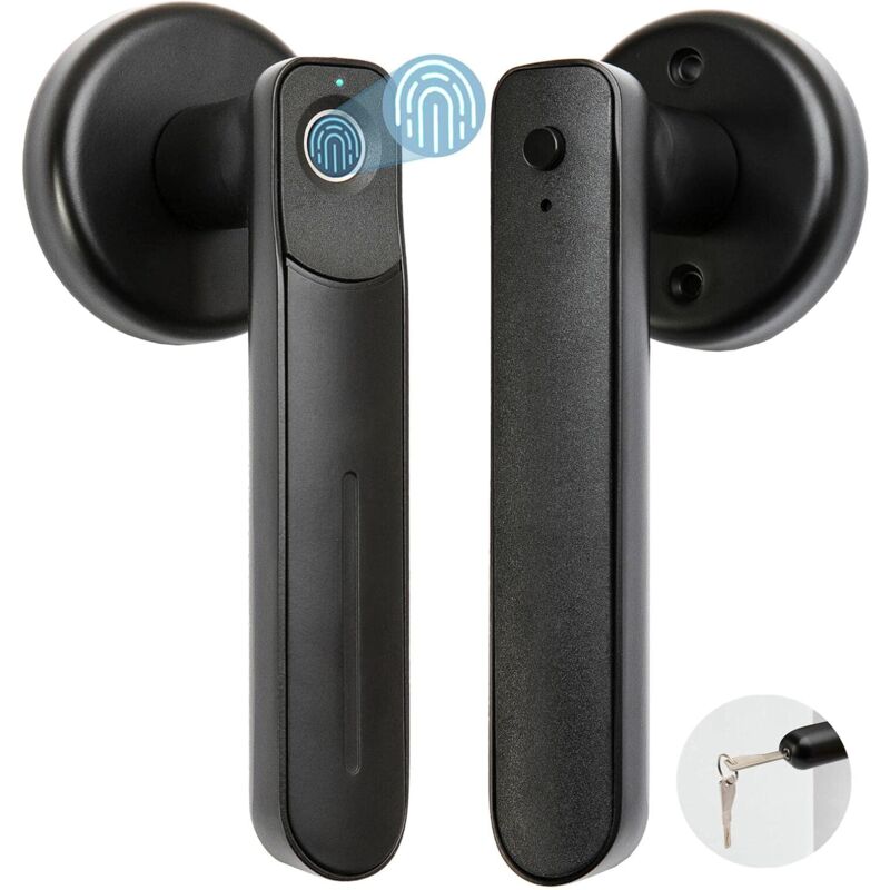 Verrou biométrique à empreinte digitale avec poignée Bouton de porte électronique avec 30 empreintes digitales Convient pour la maison, l'hôtel, le