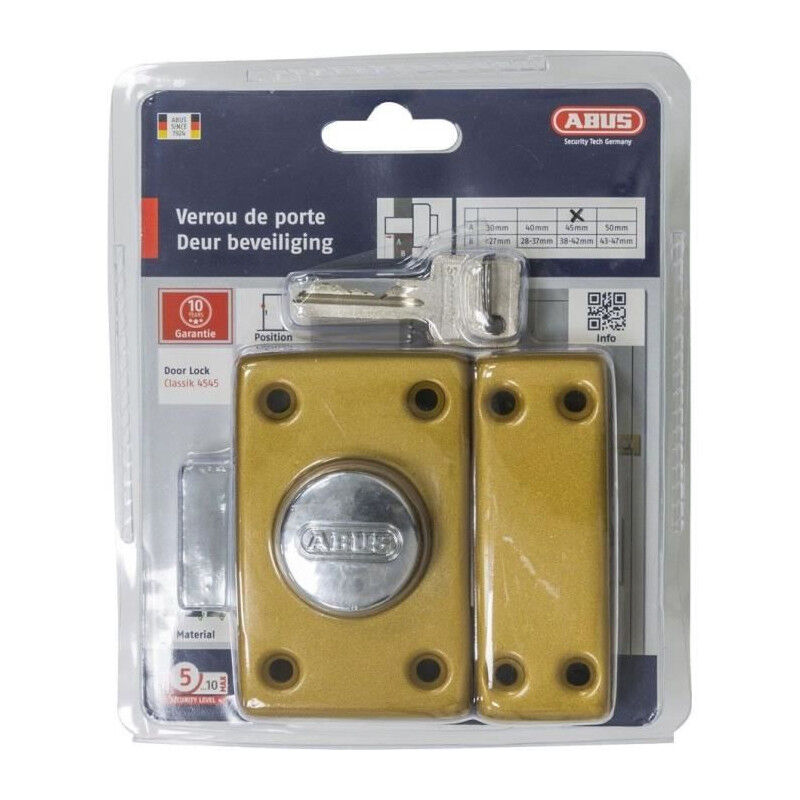 Verrou - abus - clk cb 45 b ek - Coffre, gâche et pene en acier - Cylindre en laiton - Finition avec visserie