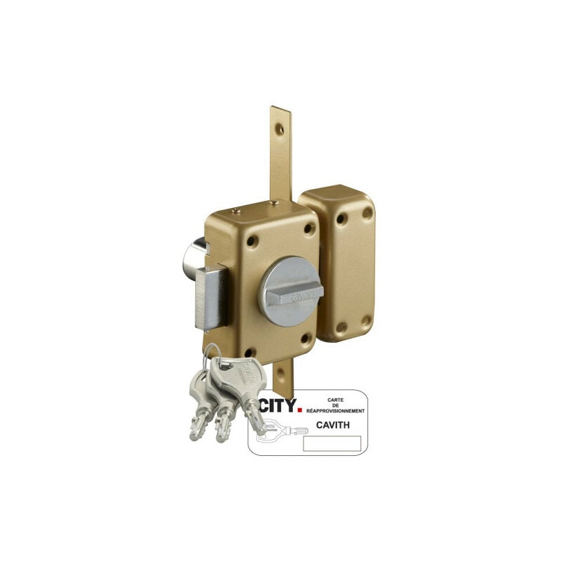 Verrou à bouton 1400 cavith A2P Jaune/Doré